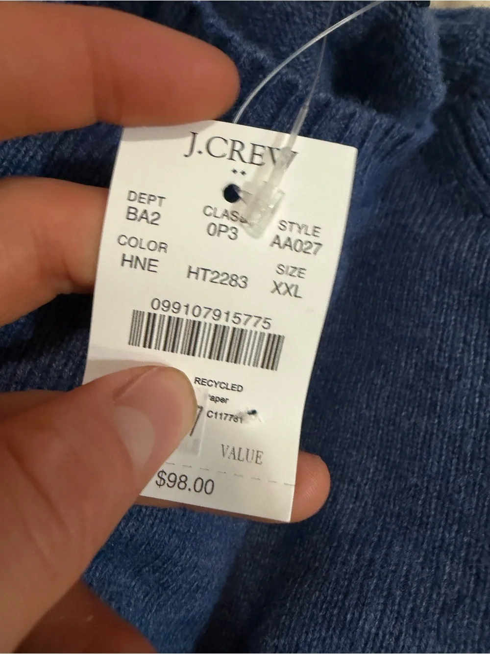 J crew heather Neptune Crewneck sweater in supersoft lambswool blend